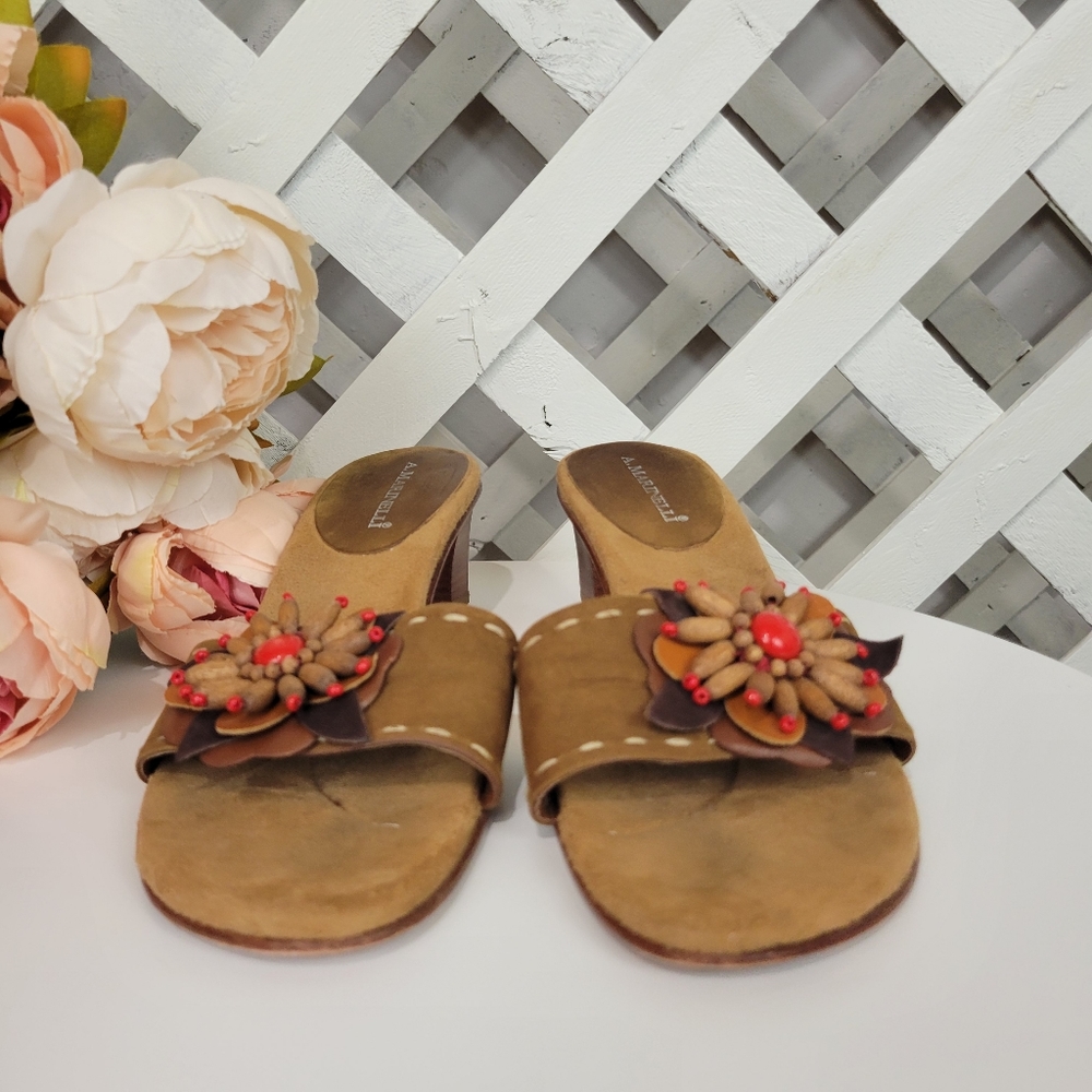A. Marinelli Waldo Leather Slide Sandal Size 7.5 - Picture 4 of 11